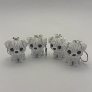 gestrickter welpe schlüsselanhänger